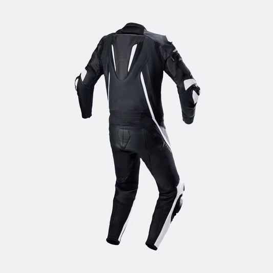 StealthPro Black & White Leather Biker Suit-1