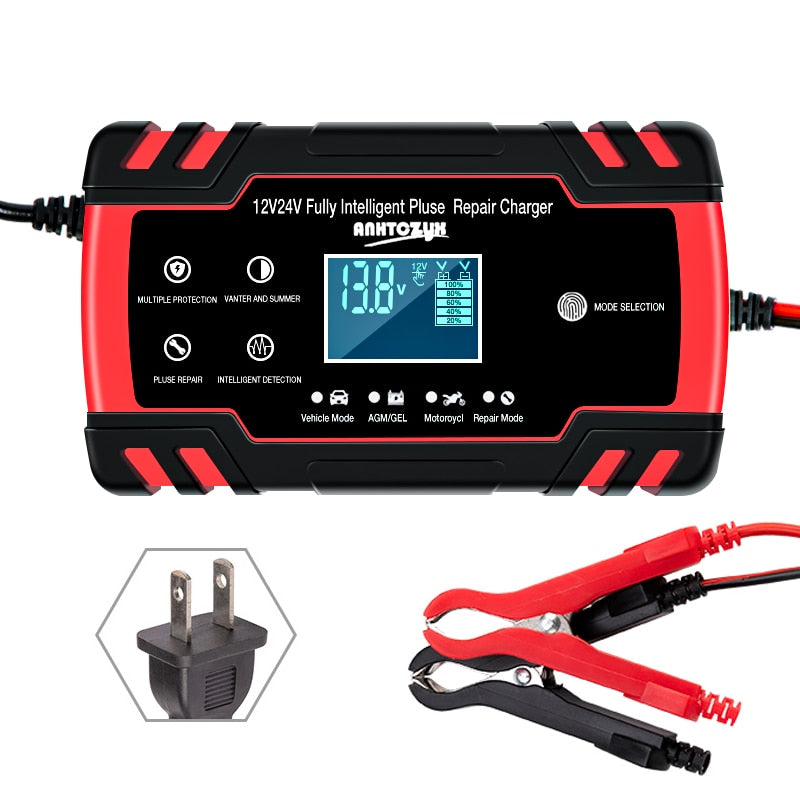 Universal Car Battery Charger with Pulse Repair